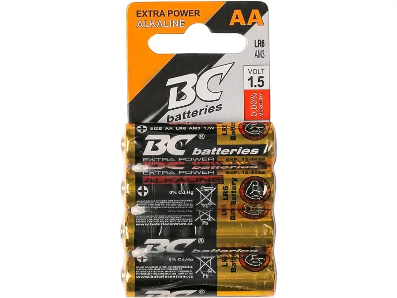 Tužková baterie, alkalická, AA, 4 ks